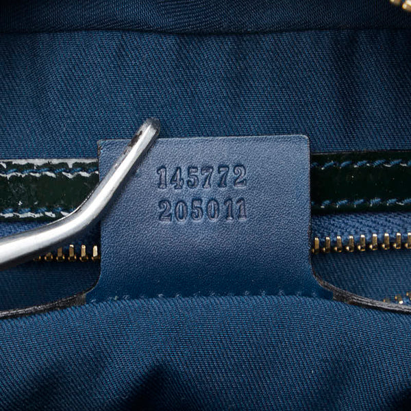 グッチ ホースビット ハンドバッグ 145772 グリーン エナメル レディース GUCCI 【中古】