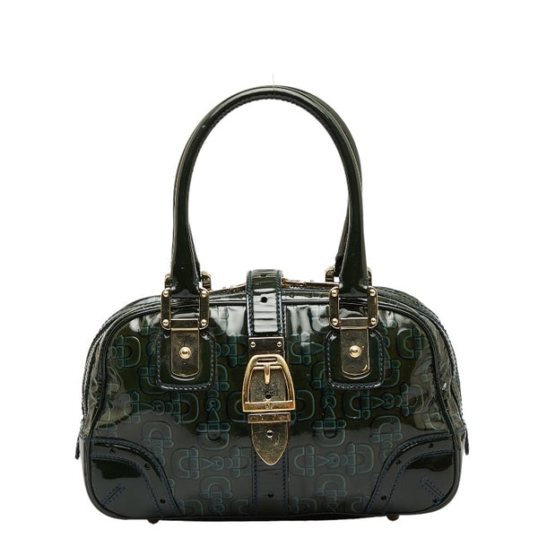 グッチ ホースビット ハンドバッグ 145772 グリーン エナメル レディース GUCCI 【中古】