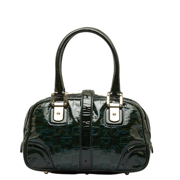 グッチ ホースビット ハンドバッグ 145772 グリーン エナメル レディース GUCCI 【中古】