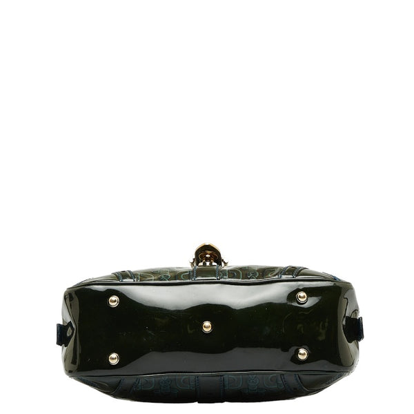 グッチ ホースビット ハンドバッグ 145772 グリーン エナメル レディース GUCCI 【中古】