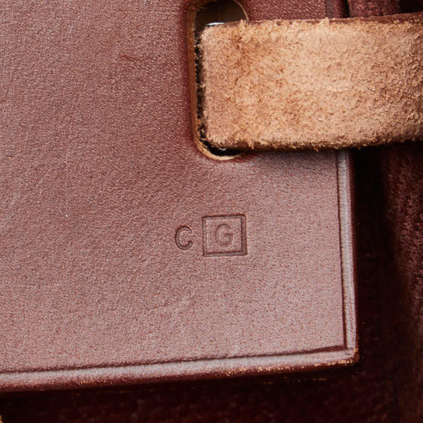 エルメス エールバッグ カバスGM ハンドバッグ トートバッグ ブラウン キャンバス レザー レディース HERMES 【中古】