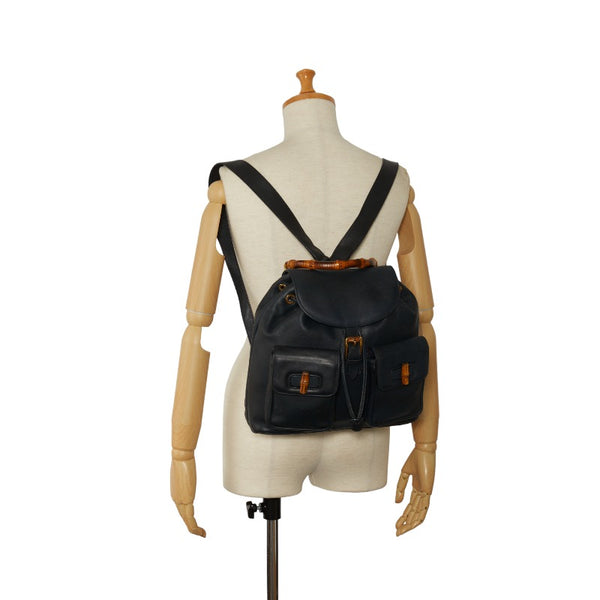 グッチ バンブー リュック バックパック 003 2058 ブラック レザー レディース GUCCI 【中古】