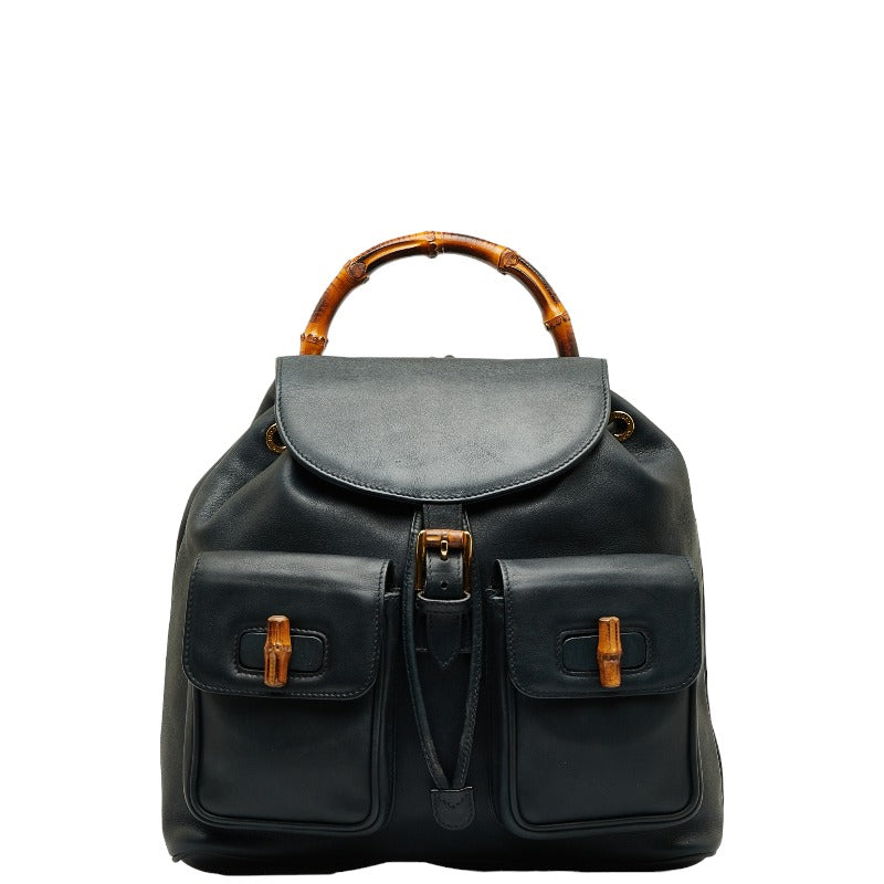 グッチ バンブー リュック バックパック 003 2058 ブラック レザー レディース GUCCI 【中古】