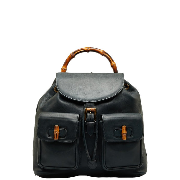 グッチ バンブー リュック バックパック 003 2058 ブラック レザー レディース GUCCI 【中古】