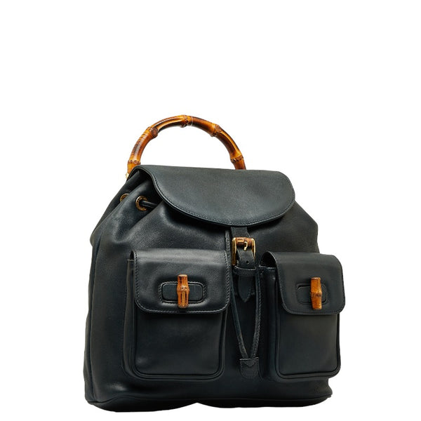 グッチ バンブー リュック バックパック 003 2058 ブラック レザー レディース GUCCI 【中古】