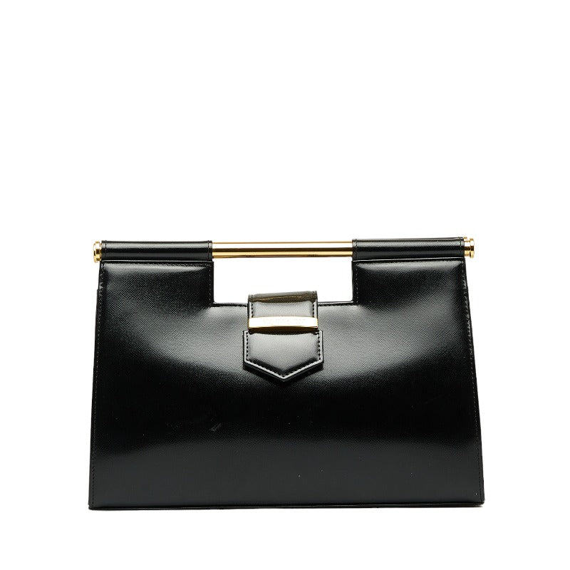 サンローラン クラッチバッグ セカンドバッグ ブラック ゴールド レザー レディース SAINT LAURENT 【中古】