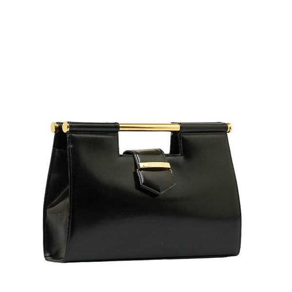 サンローラン クラッチバッグ セカンドバッグ ブラック ゴールド レザー レディース SAINT LAURENT 【中古】