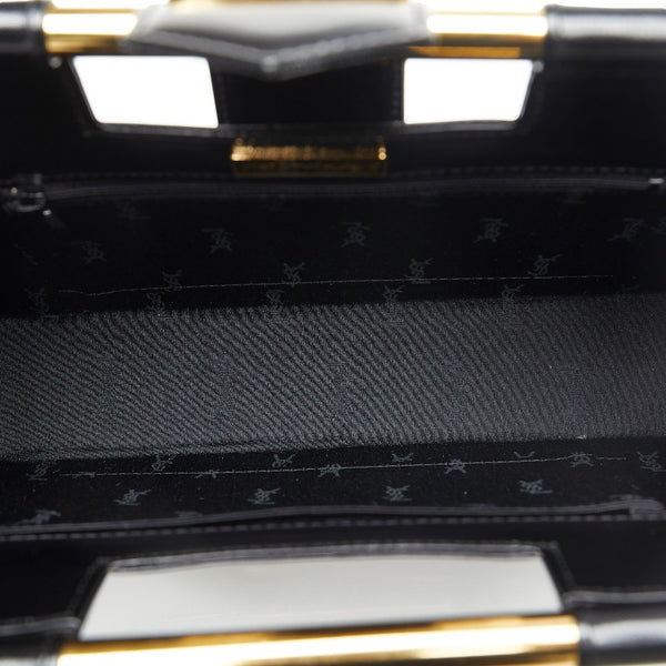 サンローラン クラッチバッグ セカンドバッグ ブラック ゴールド レザー レディース SAINT LAURENT 【中古】