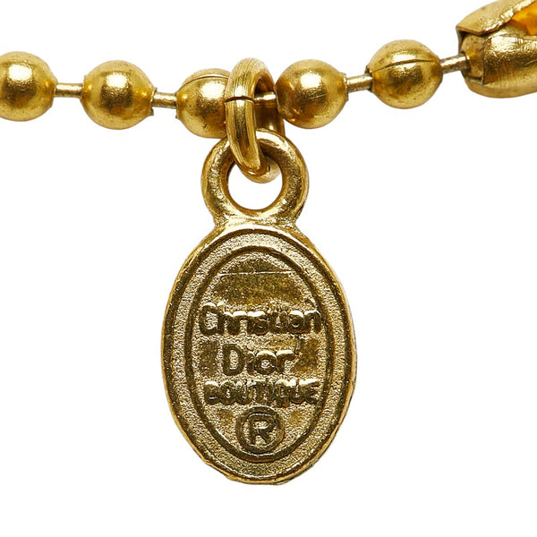 ディオール ラインストーン ロウソク ネックレス ゴールド メッキ レディース Dior 【中古】