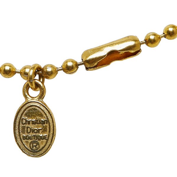 ディオール ラインストーン ロウソク ネックレス ゴールド メッキ レディース Dior 【中古】