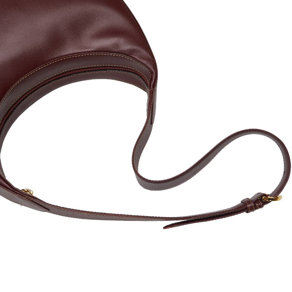 カルティエ マストライン ハンドバッグ ワンショルダーバッグ ワインレッド レザー レディース CARTIER 【中古】