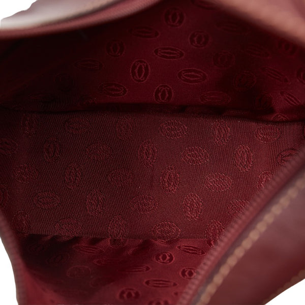 カルティエ マストライン ハンドバッグ ワンショルダーバッグ ワインレッド レザー レディース CARTIER 【中古】