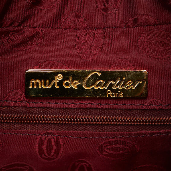 カルティエ マストライン ハンドバッグ ワンショルダーバッグ ワインレッド レザー レディース CARTIER 【中古】