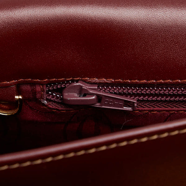 カルティエ マストライン ハンドバッグ ボルドー レザー レディース CARTIER 【中古】