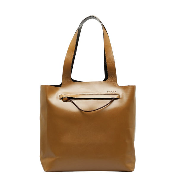 プラダ トートバッグ ショルダーバッグ ブラウン レザー  PRADA 【中古】