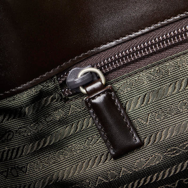 プラダ トートバッグ ショルダーバッグ ブラウン レザー  PRADA 【中古】