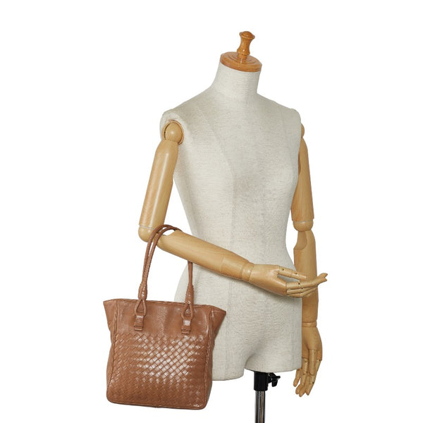 ボッテガヴェネタ イントレチャート ハンドバッグ トートバッグ ピンク レザー レディース BOTTEGAVENETA 【中古】