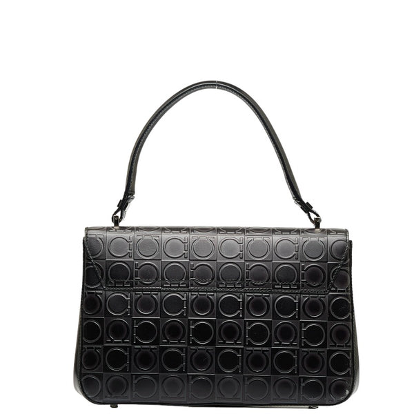 サルヴァトーレフェラガモ ガンチーニ ハンドバッグ DY-21 1258 ブラック レザー レディース Salvatore Ferragamo 【中古】