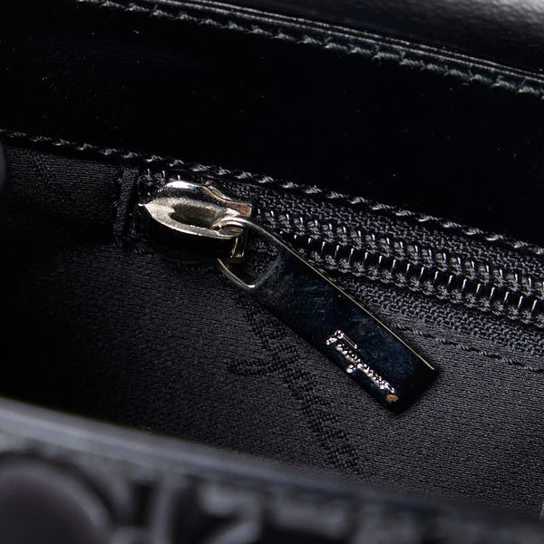 サルヴァトーレフェラガモ ガンチーニ ハンドバッグ DY-21 1258 ブラック レザー レディース Salvatore Ferragamo 【中古】