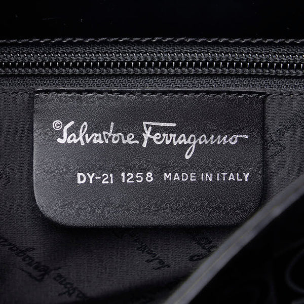 サルヴァトーレフェラガモ ガンチーニ ハンドバッグ DY-21 1258 ブラック レザー レディース Salvatore Ferragamo 【中古】