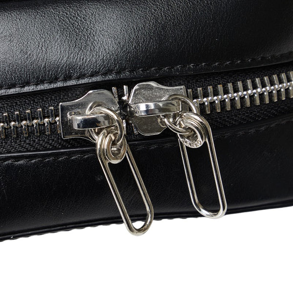 ケンゾー ロゴ 斜め掛け ショルダーバッグ ブラック レザー レディース KENZO 【中古】