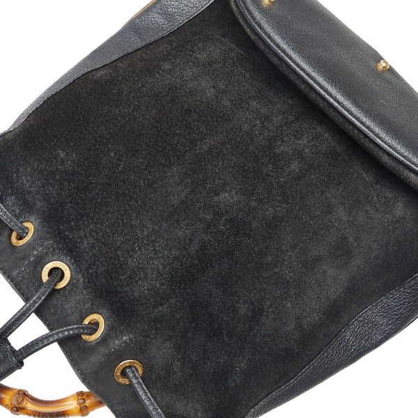 グッチ バンブー ハンドバッグ 001 2865 ブラック スウェード レザー レディース GUCCI 【中古】