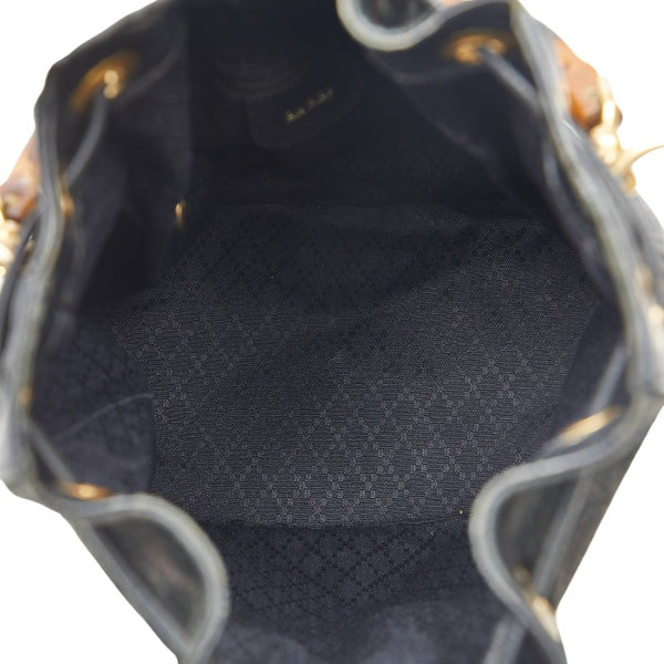 グッチ バンブー ハンドバッグ 001 2865 ブラック スウェード レザー レディース GUCCI 【中古】