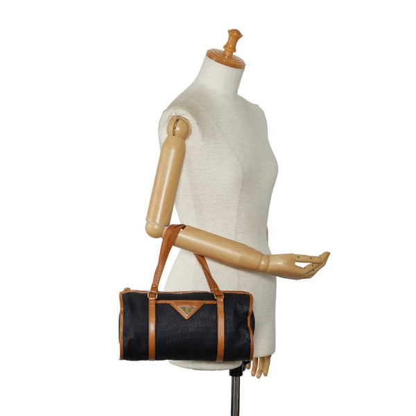 サンローラン ハンドバッグ ミニボストンバッグ ネイビー ブラウン PVC レザー レディース SAINT LAURENT 【中古】