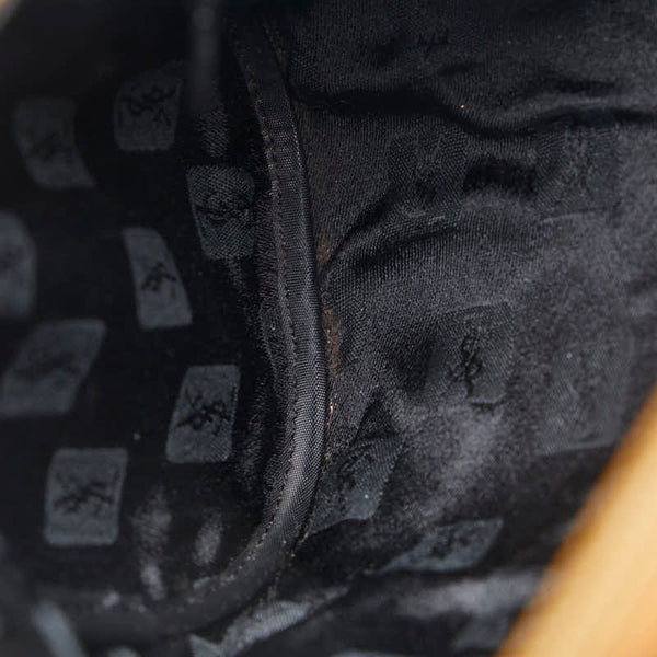 サンローラン ハンドバッグ ミニボストンバッグ ネイビー ブラウン PVC レザー レディース SAINT LAURENT 【中古】