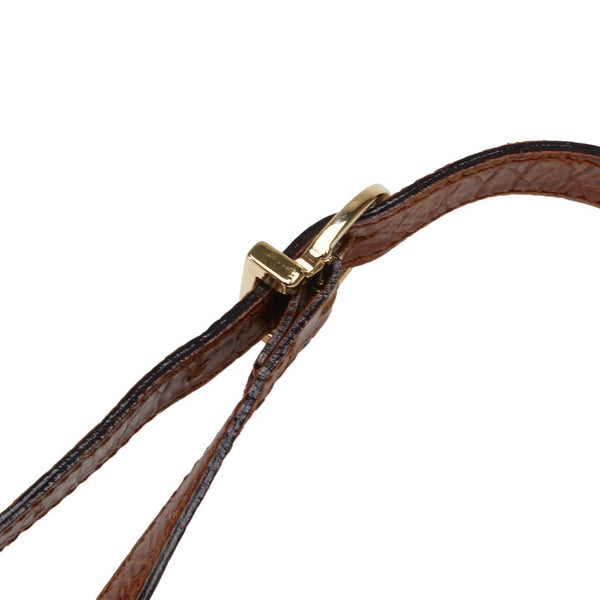 サルヴァトーレフェラガモ ヴァラ クロコ型押し 斜め掛け ショルダーバッグ  A21 6677 ブラウン レザー レディース Salvatore Ferragamo 【中古】