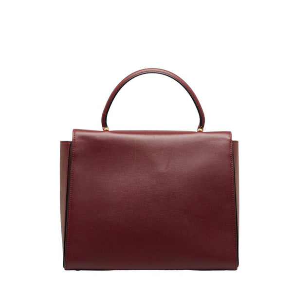カルティエ マストライン ハンドバッグ ボルドー レザー レディース CARTIER 【中古】