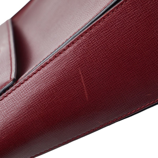 カルティエ マストライン ハンドバッグ ボルドー レザー レディース CARTIER 【中古】