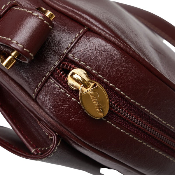 カルティエ マストライン 斜め掛け ショルダーバッグ ボルドー レザー レディース CARTIER 【中古】