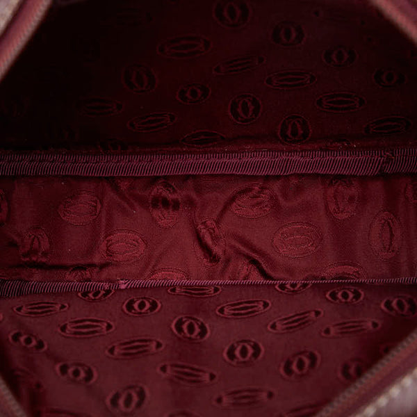 カルティエ マストライン 斜め掛け ショルダーバッグ ボルドー レザー レディース CARTIER 【中古】