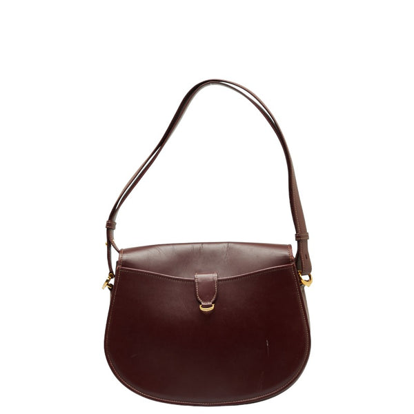 カルティエ マストライン ワンショルダーバッグ ボルドー ワインレッド レザー レディース CARTIER 【中古】