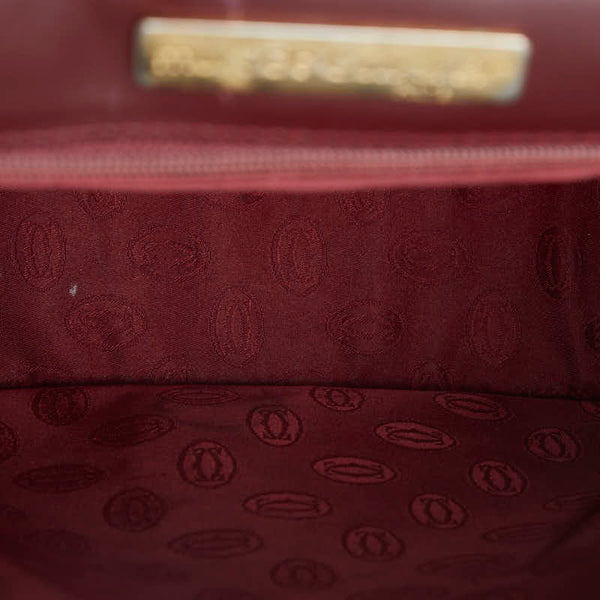 カルティエ マストライン ワンショルダーバッグ ボルドー ワインレッド レザー レディース CARTIER 【中古】