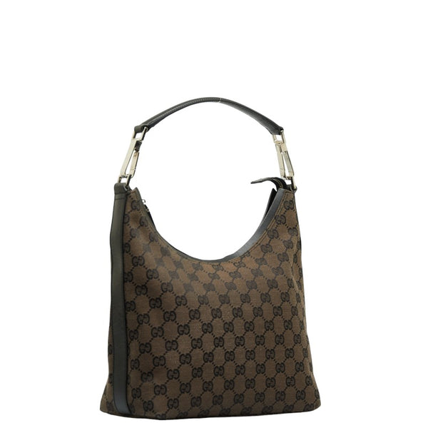 グッチ GGキャンバス ワンショルダーバッグ 000 0602 ブラウン キャンバス レザー レディース GUCCI 【中古】