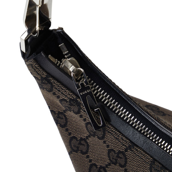 グッチ GGキャンバス ワンショルダーバッグ 000 0602 ブラウン キャンバス レザー レディース GUCCI 【中古】