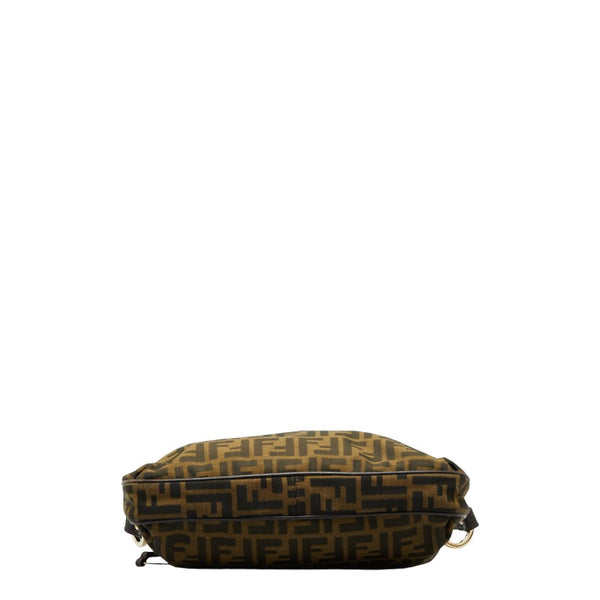 フェンディ ズッカ 斜め掛け ショルダーバッグ  8BT190 ブラウン キャンバス レザー レディース FENDI 【中古】