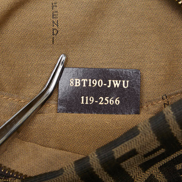 フェンディ ズッカ 斜め掛け ショルダーバッグ  8BT190 ブラウン キャンバス レザー レディース FENDI 【中古】