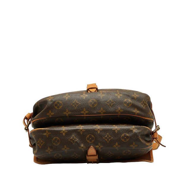 ルイ ヴィトン モノグラム ソミュール30 斜め掛け ショルダーバッグ M42256 ブラウン PVC レザー レディース LOUIS VUITTON 【中古】
