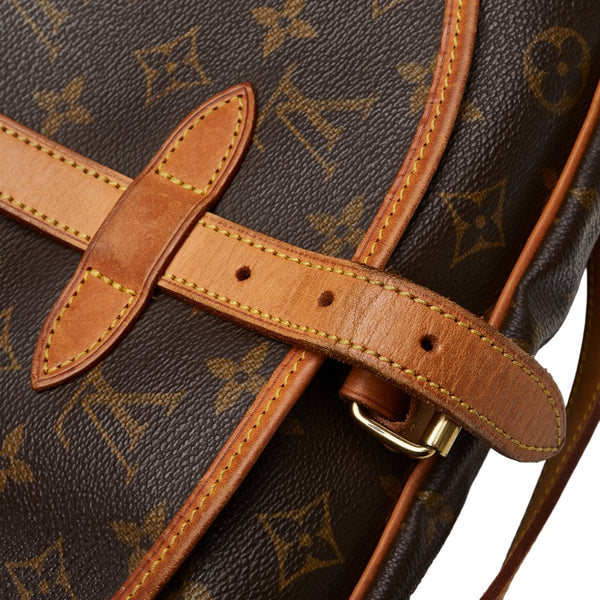 ルイ ヴィトン モノグラム ソミュール30 斜め掛け ショルダーバッグ M42256 ブラウン PVC レザー レディース LOUIS VUITTON 【中古】