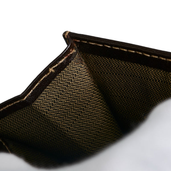 フェンディ ズッカ Wホック 二つ折り財布 01695079 ベージュ ブラウン キャンバス レザー レディース FENDI 【中古】