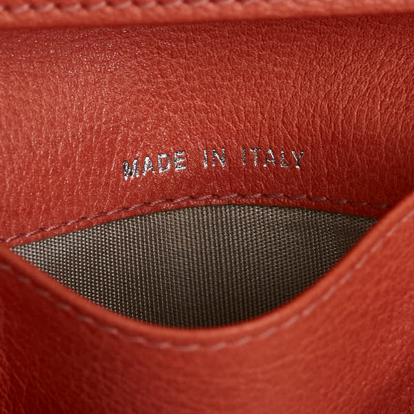 シャネル ココマーク カンボン カードケース 名刺入れ オレンジ レザー レディース CHANEL 【中古】