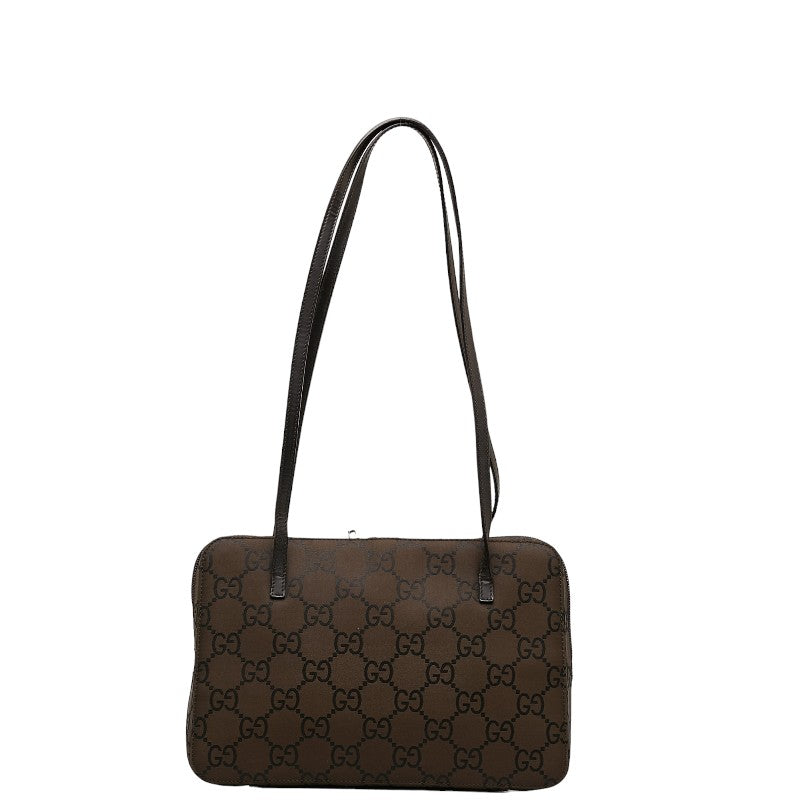 グッチ GGナイロン ショルダーバッグ 001 3074 ブラウン ナイロン レザー レディース GUCCI 【中古】