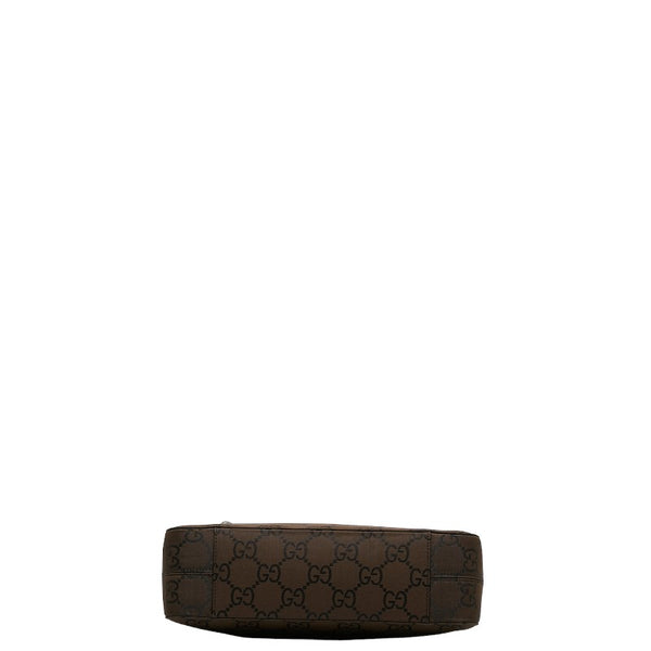 グッチ GGナイロン ショルダーバッグ 001 3074 ブラウン ナイロン レザー レディース GUCCI 【中古】