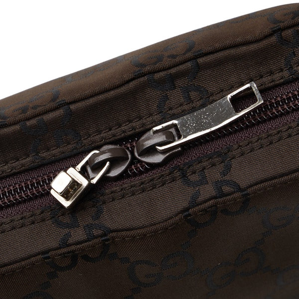 グッチ GGナイロン ショルダーバッグ 001 3074 ブラウン ナイロン レザー レディース GUCCI 【中古】