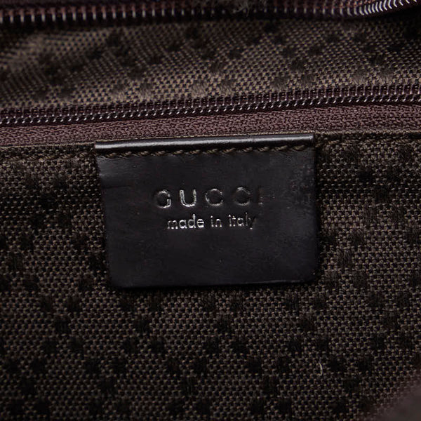 グッチ GGナイロン ショルダーバッグ 001 3074 ブラウン ナイロン レザー レディース GUCCI 【中古】