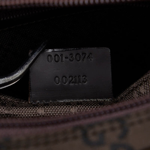 グッチ GGナイロン ショルダーバッグ 001 3074 ブラウン ナイロン レザー レディース GUCCI 【中古】