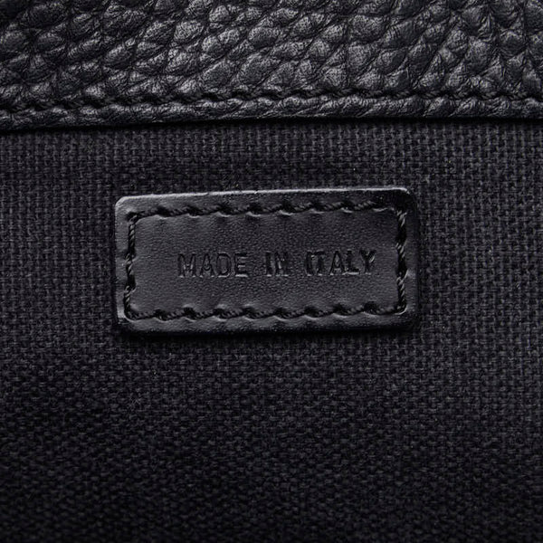 バーバリー ストライプ ハンドバッグ トートバッグ ブラック レザー レディース BURBERRY 【中古】